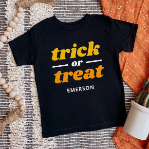 T-shirt Pour Bébé Trick ou traitement Halloween monogramme