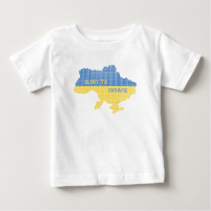 T-shirt Pour Bébé Tricot Ukraine texte de la carte d'Etat Gloire à l