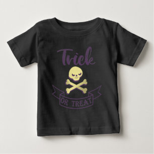 T-shirt Pour Bébé Tricoter ou traiter les os croisés du crâne Ruban