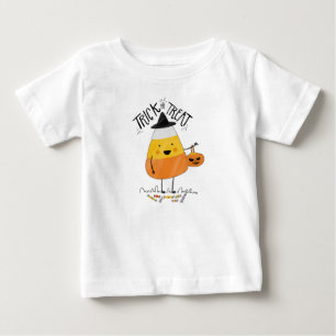 T-shirt Pour Bébé Tricoter ou traiter l'Halloween du maïs bonbon   T