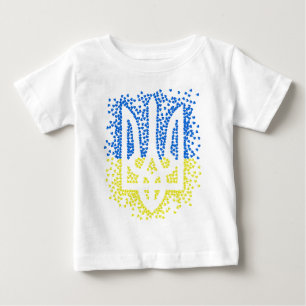 T-shirt Pour Bébé Trident de l'emblème ukrainien tryzub dispersant l