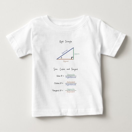 T-shirt Pour Bébé Trigonométrie éducative Sine Cosine Tangent (Devant)