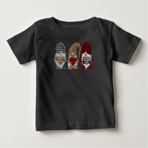 T-shirt Pour Bébé Trois Gnomes Dans Le Buffle Léopard Plaid Noël
