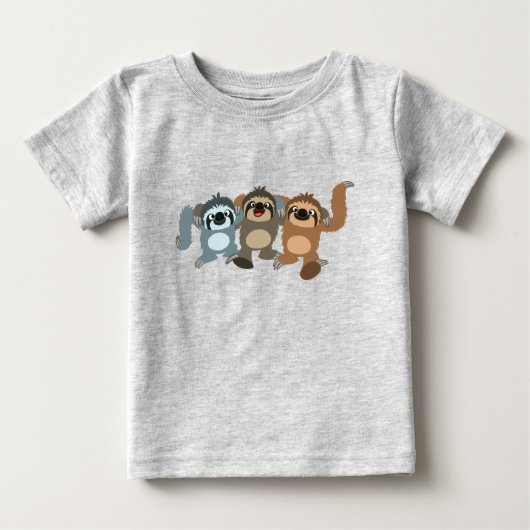 T-shirt Pour Bébé Trois mignonnes fentes de dessin animé Baby T-shir (Devant)