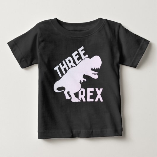 T-shirt Pour Bébé Trois Rex 3 rd Birthday Shirt, Trois Ans  (Devant)