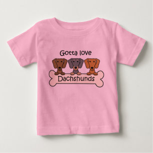 T-shirt Pour Bébé Trois teckels