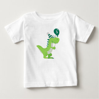 T-shirt Pour Bébé Troisième anniversaire de Dinosaur Three Rex