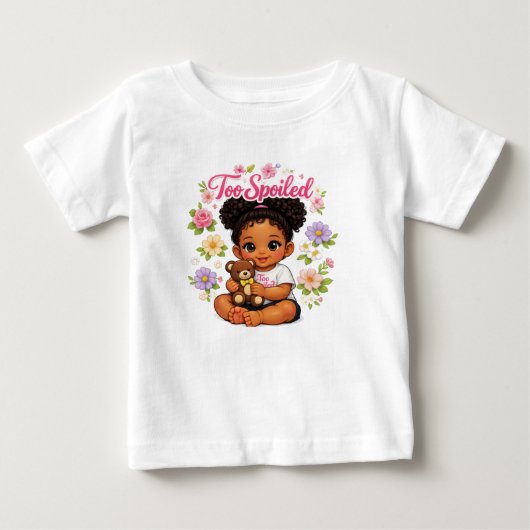 T-shirt Pour Bébé Trop gâté ! (Devant)