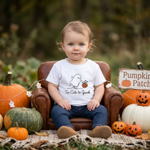 T-shirt Pour Bébé Trop Mignon Pour Effrayer Minimaliste Fantôme Hall