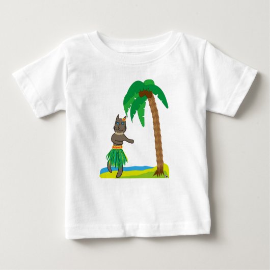 T-shirt Pour Bébé Tropical cat (Devant)