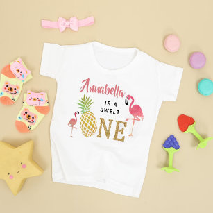 T-shirt Pour Bébé Tropical Summer Beach Luau Girls 1er anniversaire