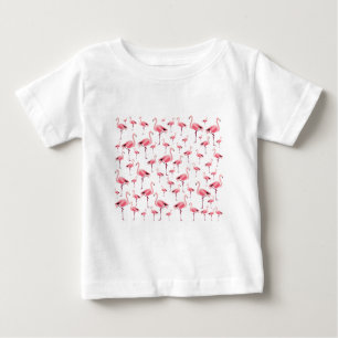 T-shirt Pour Bébé Tropical Summer Pink Flamingo Pattern