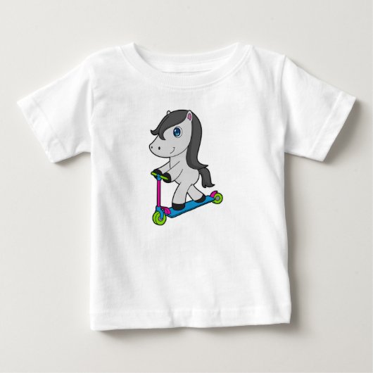 T-shirt Pour Bébé Trottinette à cheval (Devant)