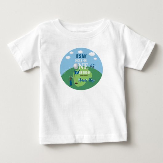 T-shirt Pour Bébé Trou en un Golf 1er anniversaire (Devant)