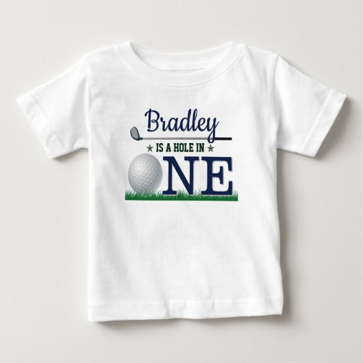 T-shirt Pour Bébé Trou en un Golf 1er anniversaire (Devant)