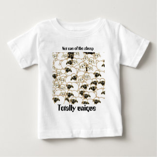 T-shirt Pour Bébé troupeau de moutons noir et blanc