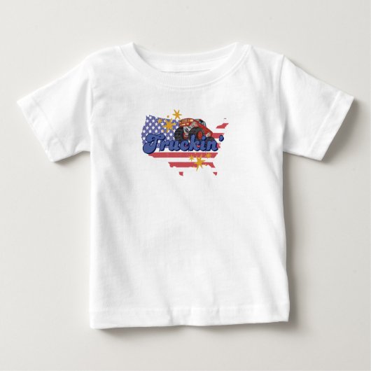 T-shirt Pour Bébé Truckin patriotique (Devant)