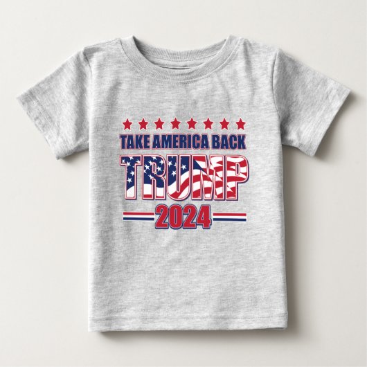 T-shirt Pour Bébé Trump 2024 : Reprendre l'Amérique (Devant)