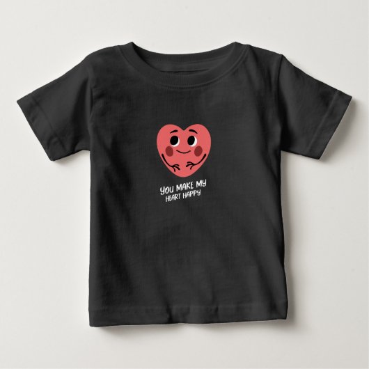 T-shirt Pour Bébé tu fais de mon coeur un bébé heureux (Devant)