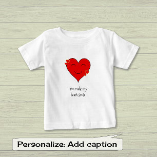 T-shirt Pour Bébé Tu fais sourire mon coeur
