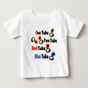 T-shirt Pour Bébé Tuba rouge de bleu de tuba