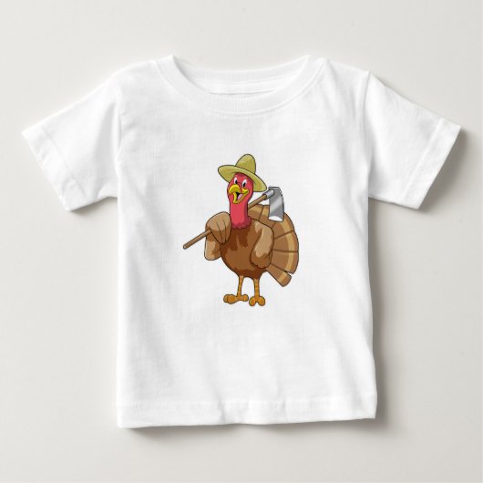 T-shirt Pour Bébé Turkey as Farmer (Devant)