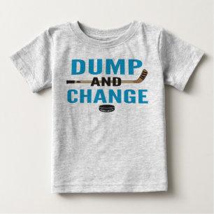 T-shirt Pour Bébé Turquoise Blue Dump et Changer Hockey Baby
