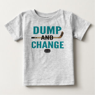 T-shirt Pour Bébé Turquoise Blue Dump et changer Hockey Baby