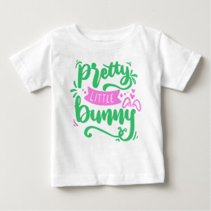 T-shirt Pour Bébé Turquoise fille rose jolie petite lapin Citation d