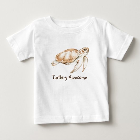 T-shirt Pour Bébé Turtle y Awesome Turtle Fun Quote d'eau (Devant)
