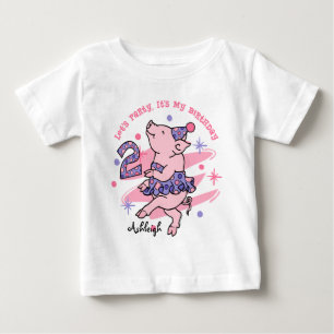 T-shirt Pour Bébé Tutu Piggy 2e anniversaire Custom