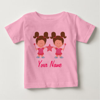 T-shirt Pour Bébé Twin Girl cadeau personnalisé