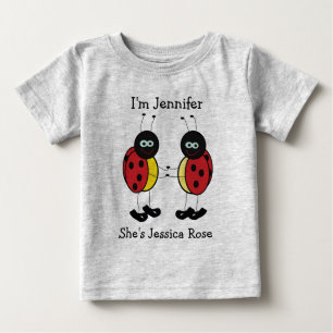 T-shirt Pour Bébé Twins personnalisés Ladybug Friends
