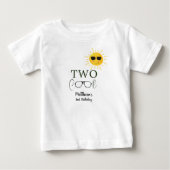 T-shirt Pour Bébé Two Cool Sunglass 2e Anniversaire simple (Devant)