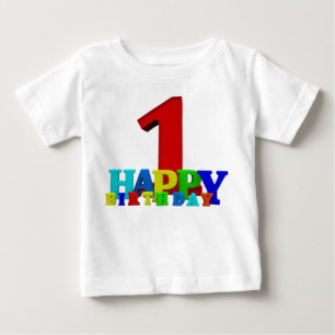 T-shirt Pour Bébé Typographie d'anniversaire colorée