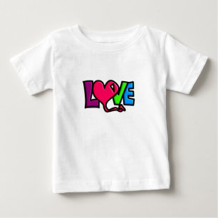 T-shirt Pour Bébé Typographie d'art du mot Amour