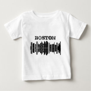T-shirt Pour Bébé Typographie de Boston Skyline