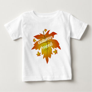 T-shirt Pour Bébé Typographie de l'humeur d'automne feuille d'érable
