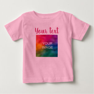 T-shirt Pour Bébé Typographie de l'image du client Texte rose écritu