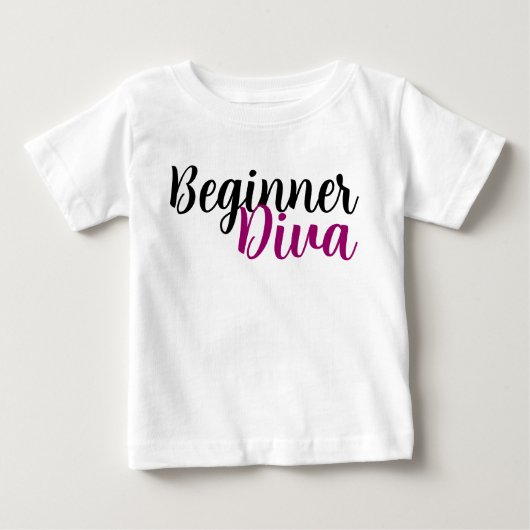 T-shirt Pour Bébé Typographie Diva Débutante (Devant)