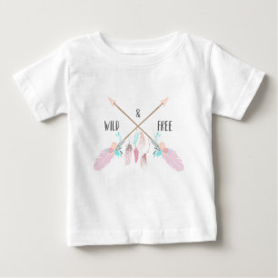 T-shirt Pour Bébé Typographie Du Boho Sauvage Et Gratuit