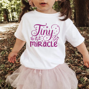 T-shirt Pour Bébé Typographie "Minuscule miracle" Un ensemble de joi