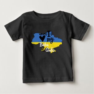 T-shirt Pour Bébé Ukrainien Baby I Love My Baba and Gido Clothing