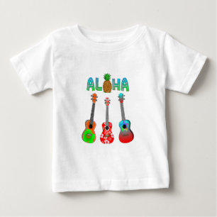 T-shirt Pour Bébé Ukulele Aloha Hawaii