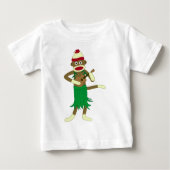 T-shirt Pour Bébé Ukulélé de singe de chaussette (Devant)
