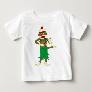 T-shirt Pour Bébé Ukulélé de singe de chaussette