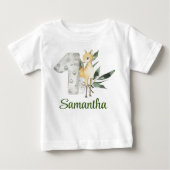 T-shirt Pour Bébé Un an Vieux Bois Cerf 1 Anniversaire (Devant)