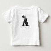 T-shirt Pour Bébé Un Angel endormi, noir et blanc (Dos)