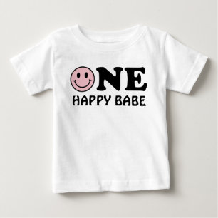 T-shirt Pour Bébé Un bébé heureux Sourire rose personnalisé pour l