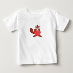 T-shirt Pour Bébé Un castor amoureux